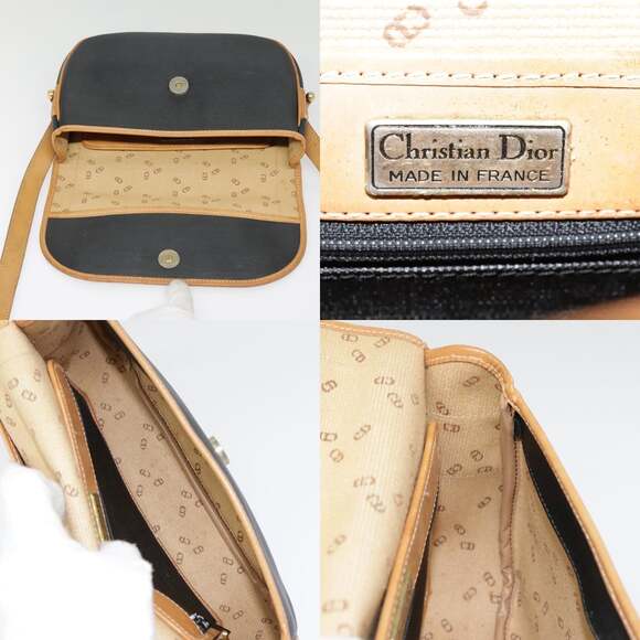 DIOR Shoulder Bag Pvc Black Gold - Picture 12 of 13